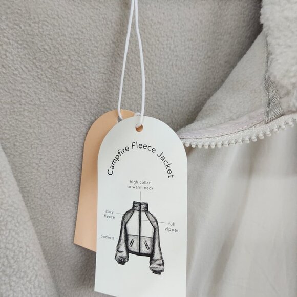 NWT Blogilates Women's Campfire Fleece Full Zip Jacket - Light Taupe XL - Picture 8 of 12